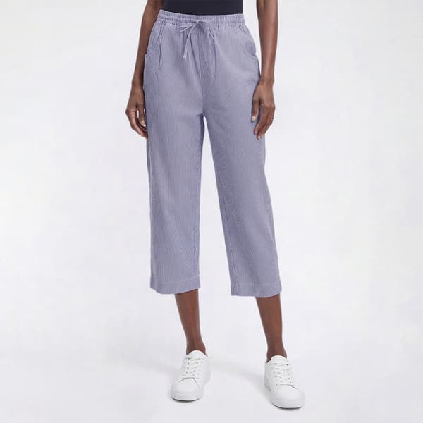 Womens Jordana Rose Seersucker Pinstripe Capris