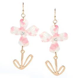 Ashley Cooper&#40;tm&#41; Pink White & Gold-Tone Flower Earrings