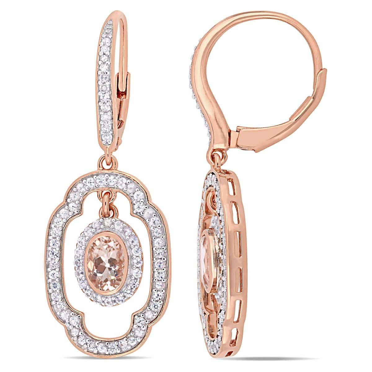 Gemstone Classics™ 18kt. Rose Gold Diamond Dangle Earrings