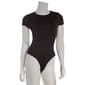 Juniors Derek Heart Short Sleeve Crew Neck Double Layer Bodysuit - image 1
