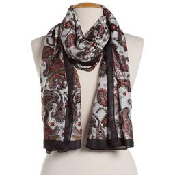 Womens Renshun Floral Silk Oblong Scarf
