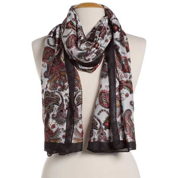 Womens Renshun Floral Silk Oblong Scarf - image 