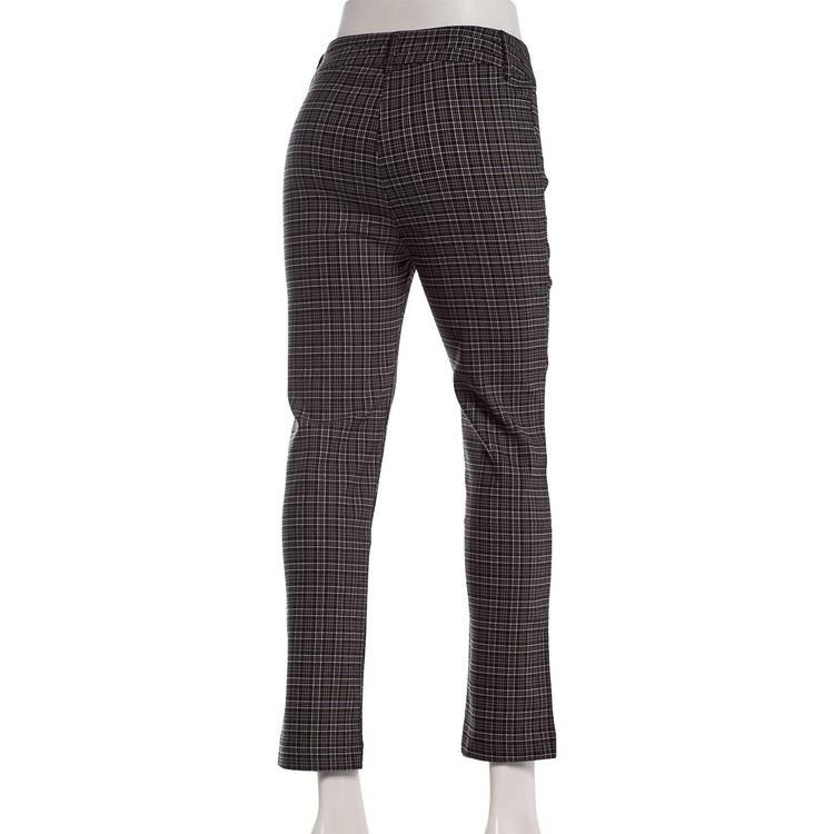 Juniors Zoe & Phoebe Plaid Millenium Triple Button Ankle Pants