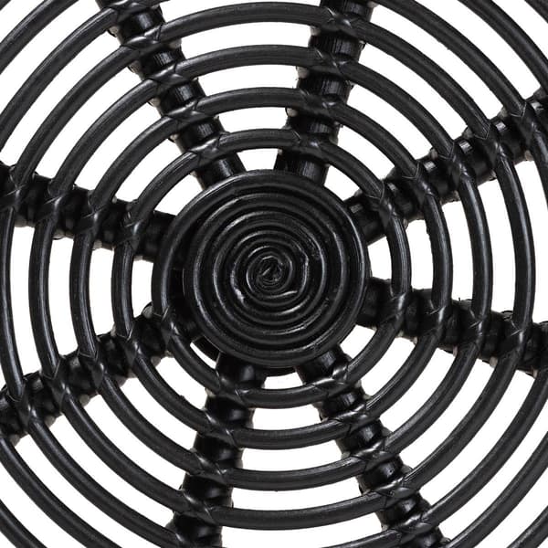 Baxton Studio Pertessa Bohemian Black Finished Rattan End Table