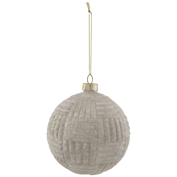Northlight White Geometric Glass Ball Christmas Ornament
