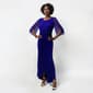 Womens Connected Apparel Sheer Sleeve Solid Side Ruched Gown - image 1