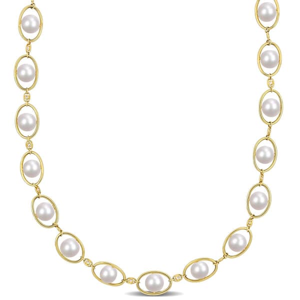 Gemstone Classics(tm) 18kt. Yellow Gold Pearl Bead Necklace - image 