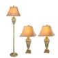 Fangio Lighting Metal & Glass 3pc. Lamp Set-Silver - image 1