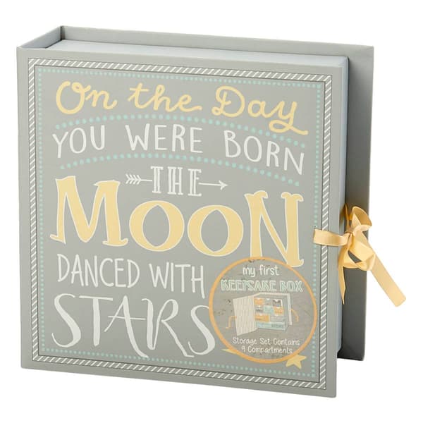 Baby Tri-Coastal Moon Stars Keepsake Box - image 