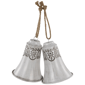 Northlight 2pc. Grey & White Embossed Bells Christmas Ornaments - image 2