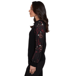 Petite Emaline Country Code Long Floral Sleeve Sweater