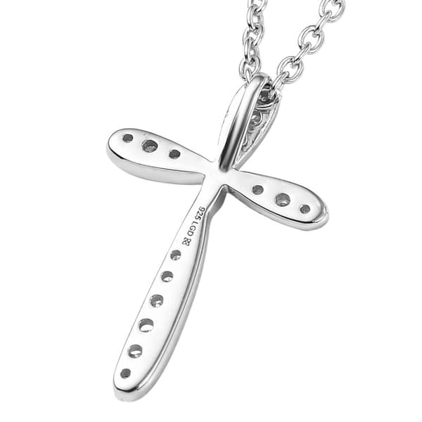 Nova Star® Two-Tone Lab Grown Diamond Cross Pendant Necklace