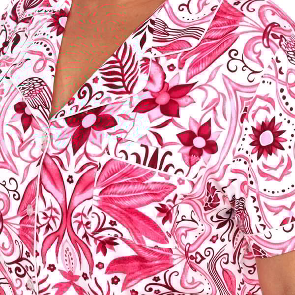 Plus Size White Mark 2pc. Short Sleeve Tropical Pajama Set