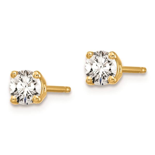 Pure Fire 14kt. Yellow Gold 4-Prong 3/8ctw. Diamond Stud Earrings