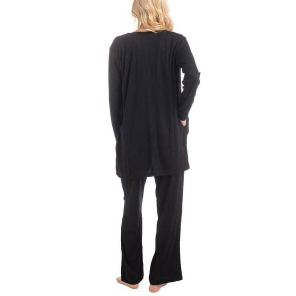 Womens MUK LUKS&#174; 3pc. Anything Pajama Set - Black Stripe