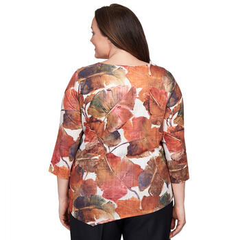 Plus Size Alfred Dunner Classics Leaves Blouse - Boscov's