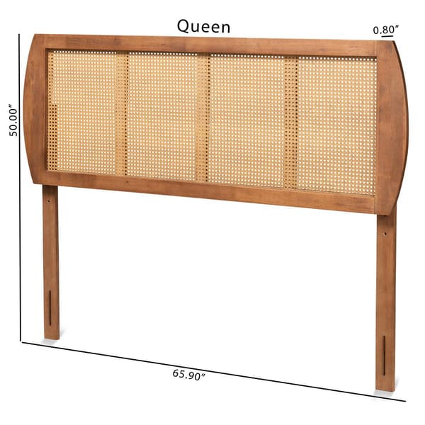 Baxton Studio Harris Ash Walnut Finished Wood Headboard
