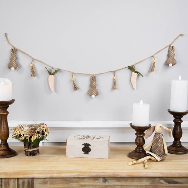 Northlight Seasonal Carrots & Bunnies Plush Easter Garland