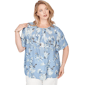 Plus Size Emaline Seabreeze Essence Short Flare Sleeve Notch Nec - image 1