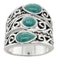 Marsala Fine Silver Plated Reconstituted Turquoise Ring - image 1
