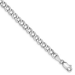Gold Classics™ 4.3mm. White Gold Semi Solid Curb Necklace