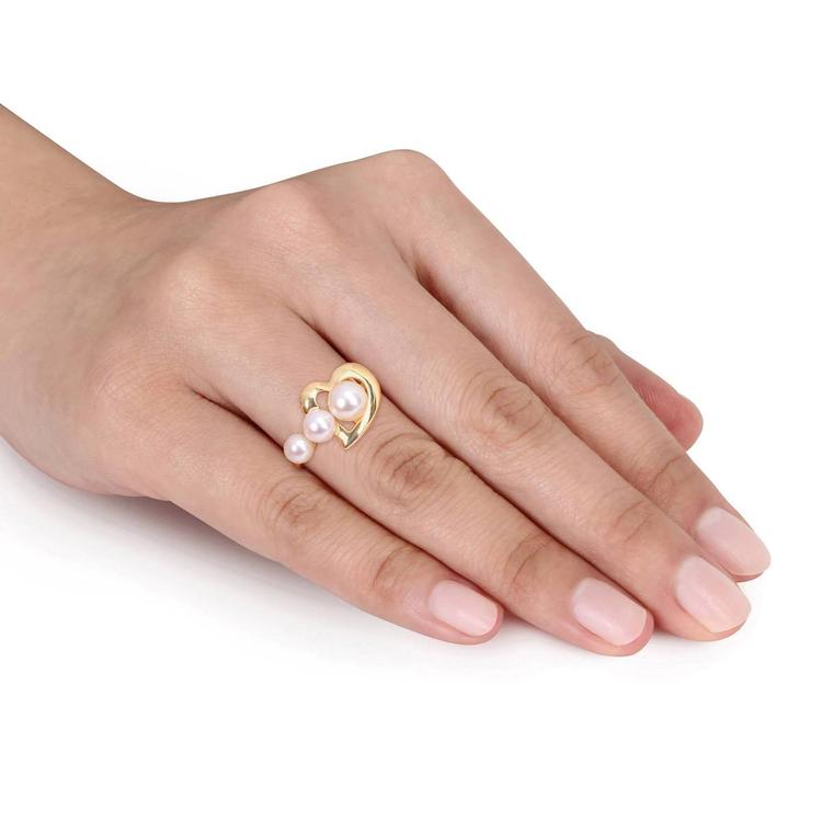 Gemstone Classics™ Yellow Plated Sterling Silver Pearl Ring