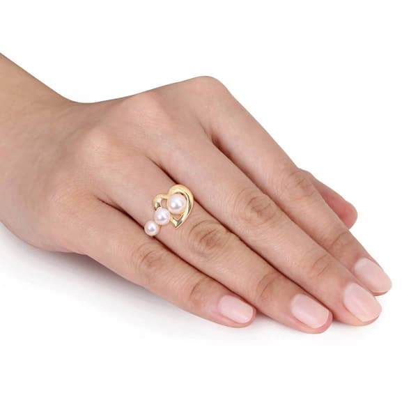 Gemstone Classics™ Yellow Plated Sterling Silver Pearl Ring