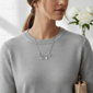 Saffron 0.5ctw. Moissanite Diamond Luck Letter Pendant Necklace - image 3