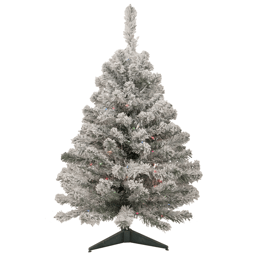 Northlight 3ft Pre-Lit Medium Flocked Madison Pine Christmas Tree