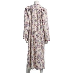 Plus Size Loungees Long Sleeve Fleece Floral Zip Front Robe