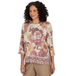 Petite Alfred Dunner Union Square 3/4 Sleeve Floral Blouse - image 3