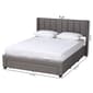 Baxton Studio Coronado Grey Fabric 3-Drawer Storage Platform Bed - image 9