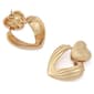 Steve Madden Gold Fluted Heart Drop Earrings - image 2