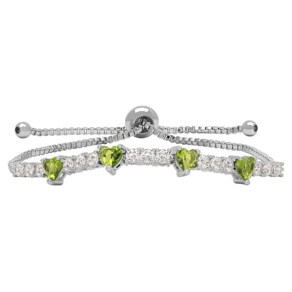 Gemstone by Gianni Argento Peridot Heart & Round Bracelet - image 