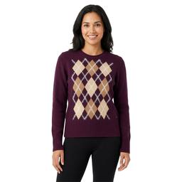 Womens Nautica Long Sleeve Eyelash Argyle Sweater