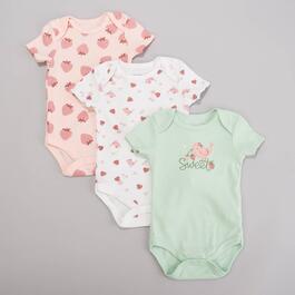 Baby Girl &#40;NB-9M&#41; baby views&#40;R&#41;  3pk. Sweet Strawberry Bodysuits