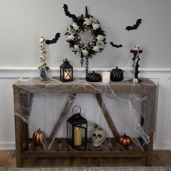 Northlight Seasonal 15in. Unlit Skull Halloween Wreath