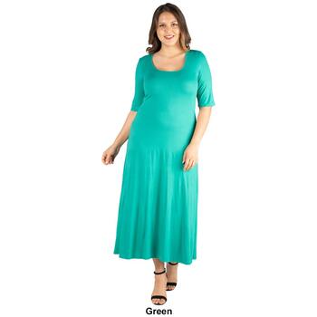 Plus Size 24/7 Comfort Apparel Elbow Length Maxi Dress - Boscov's
