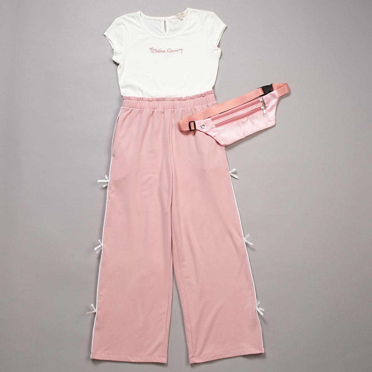Girls (7-16) No Comment Drama Queen Wide Leg Jumpsuit w/ Bag