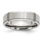 Mens Gentlemen's Classics(tm) 6mm Steel Ridged Edge Wedding Band - image 1