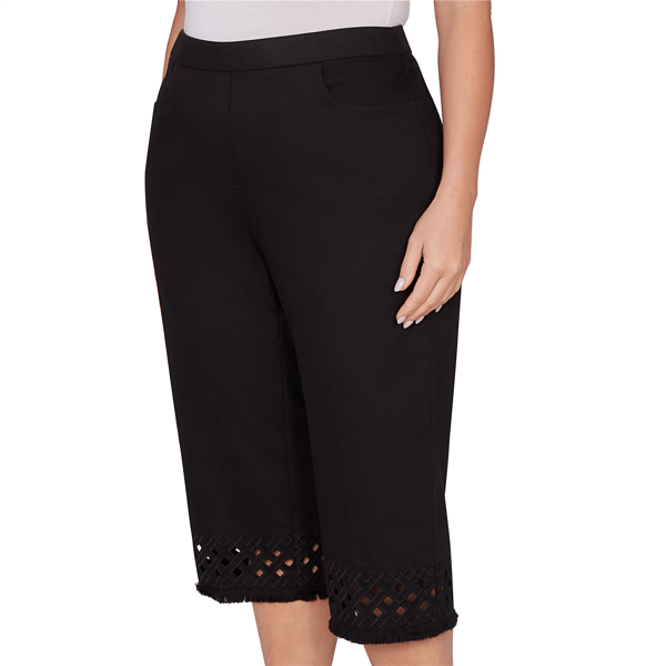 Plus Size Alfred Dunner Detail Driven Geometric Cut Out Capris