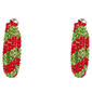 Red & Green Stripe Glitz Hoop Earrings - image 3