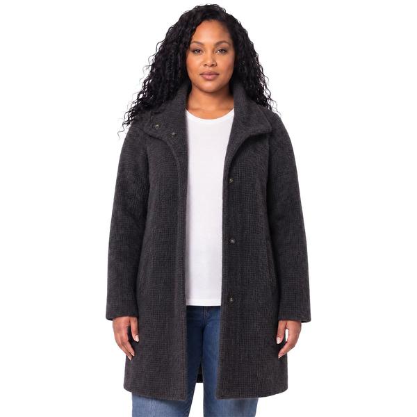Womens Weatherproof® Charcoal Houndstooth Cozy Topper Coat