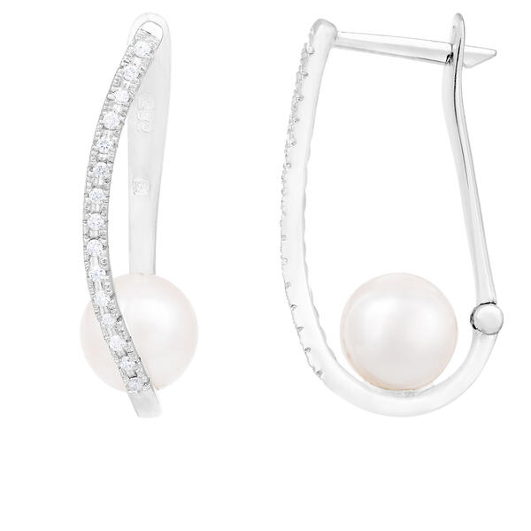 Splendid Pearls 14kt. White Gold Dangling Akoya Pearl Earrings - image 