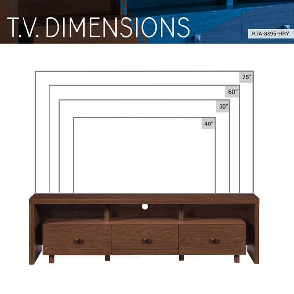 Techni Mobili Elegant TV Stand for TV''s Up To 75" w/ Storage
