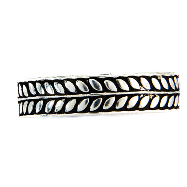 Marsala Sterling Silver Leaves Band Ring - image 