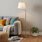 HomeRoots 60in. Nickel Swing Arm Floor Lamp with Shade - image 1
