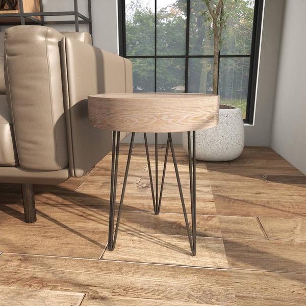 9th & Pike® Brown Wood and Metal Modern Accent Table