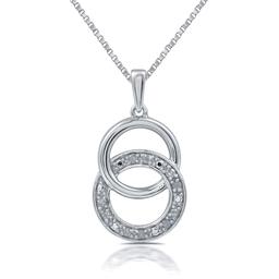 Marsala 1/10ctw. White Diamond Accent Double Circle Pendant