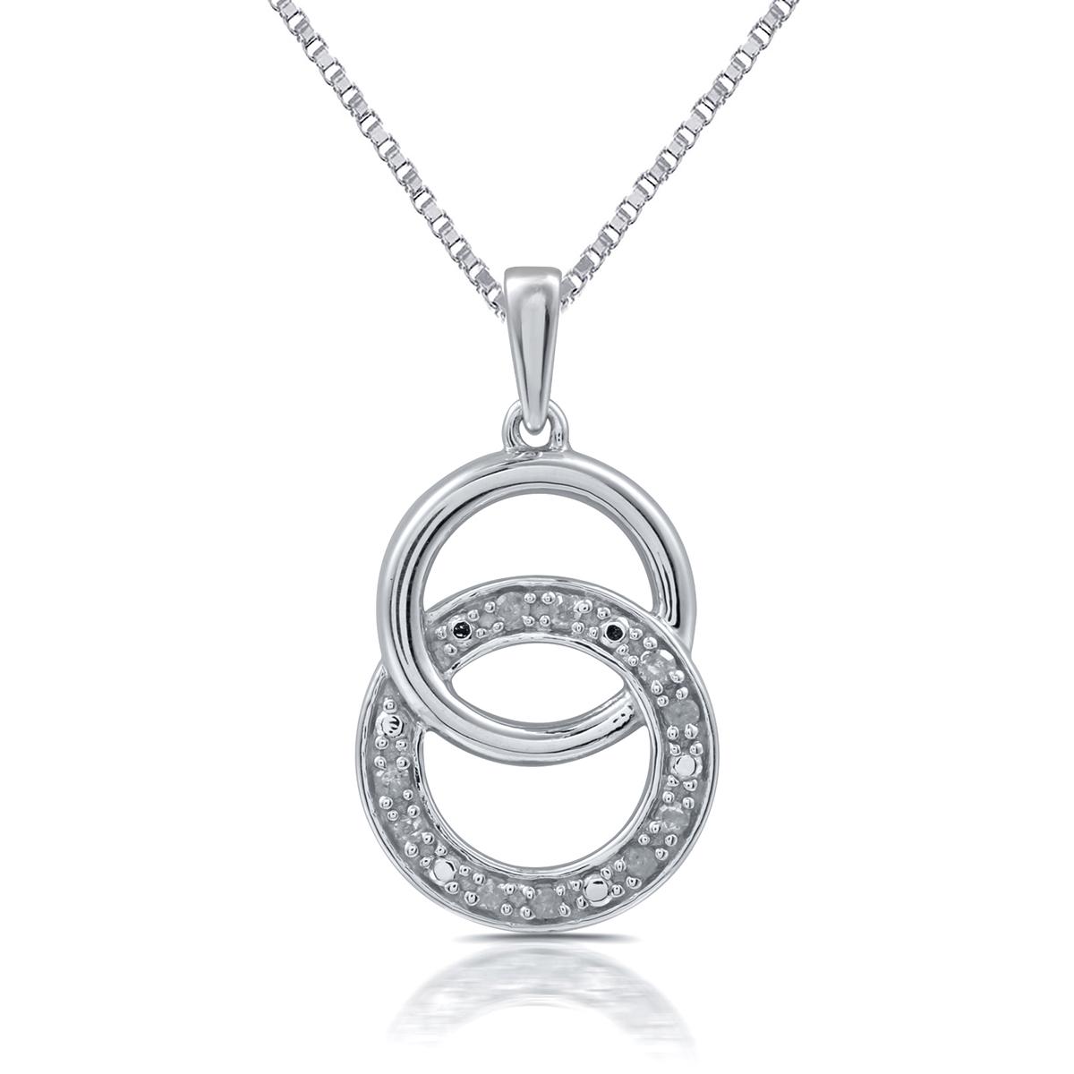 Marsala 1/10ctw. White Diamond Accent Double Circle Pendant